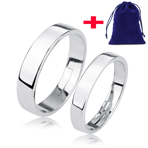 Alianza de boda de acero inoxidable anillo plata pareja joyería tamaño 6-10 ajustable - Imagen 6 de 6