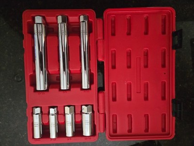 SUNEX TOOLS * 7-pc 3/8'' drive SPARK PLUG SOCKET SET #8845 * BRAND NEW