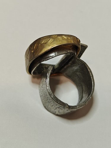 Modernist Signed Anne Marie Chagnon Pewter Ring QC Artist Statement Quirky - Picture 5 of 15