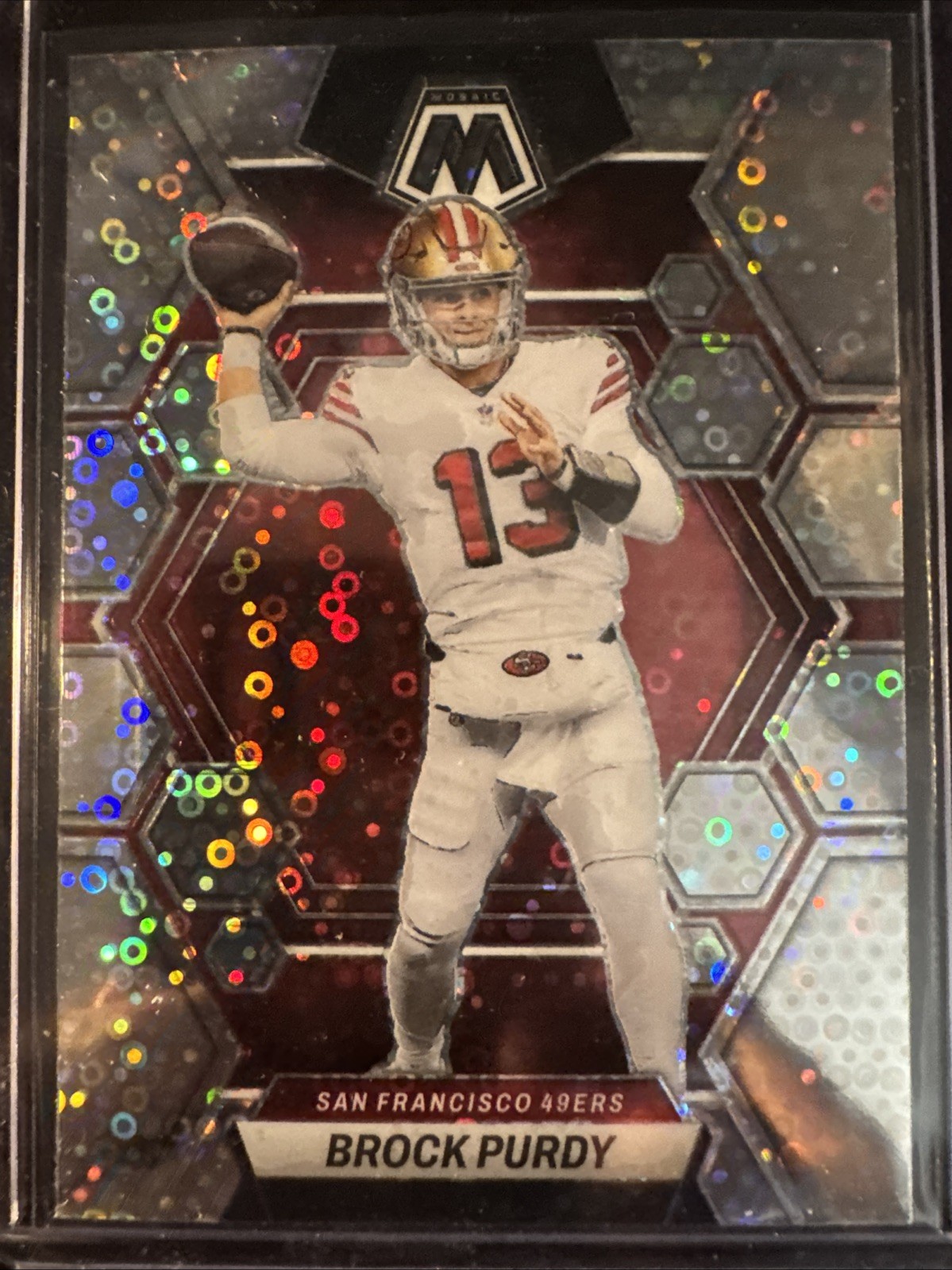 2023 Panini Mosaic Football Brock Purdy No Huddle Silver Disco Parallel #211