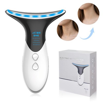 Facial Massager Face Neck Lift Anti Wrinkle Device 3 Vibration Modes LED Therapy
