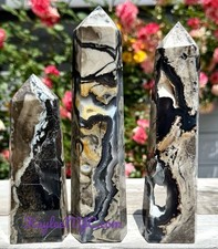 Venta al por mayor Lote 3-4 Piezas Grande Natural Volcán Ágata Cuarzo Obelisco Punta Cristal