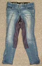 Goode Rider Equestrian Jeans Sz 28R Riding Pants Spandex Full Seat