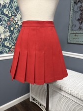 VTG Orange Tennis Skirt Schoolgirl Pleated Mini Retro USA Made S 26โ Waist