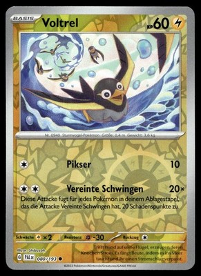 Voltrel 080/193 Common Paldea Evolved Pokemon Reverse Holo NM Deutsch