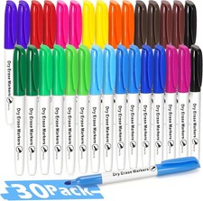 Ducg Dry Erase Markers, 30 Pas Bla Fine Tip Whiteboard Markers for