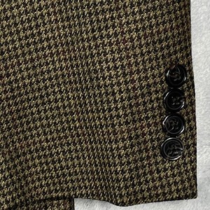 Ralph Lauren Mens Tweed Sport Coat Blazer Jacket Brown Tan Wool Hounds Tooth 46R