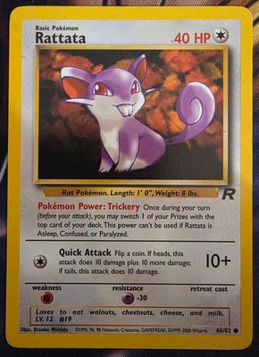 Pokémon WOTC Vintage Karten Bundle   Team Rocket Base Set Rattata Abra Meowth