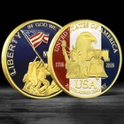 USA 250th Anniversary Challenge Coin Liberty Flag Statue of Liberty Golden Medal