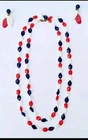 Vintage Crown Trifari Red White & Blue Lucite Jewelry Set Necklace Earrings
