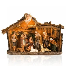  Christmas Nativity Scene Indoor Christmas Nativity Scene with Manger Antique