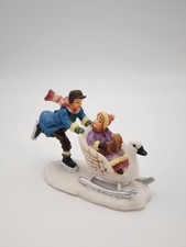 Christmas Village Accessories Swan Sleigh Rid...