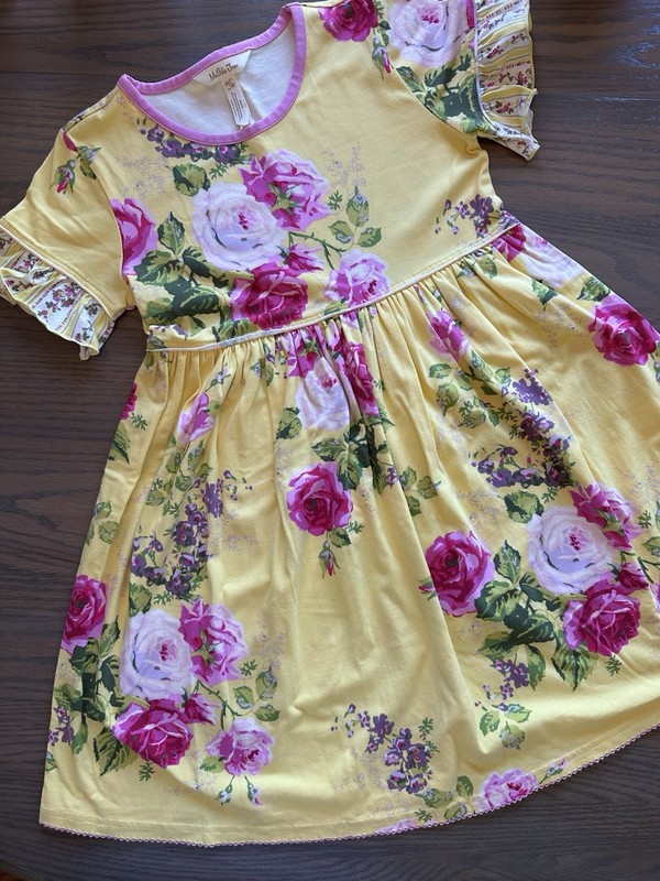 Matilda Jane Size 10 Enchanted Garden Yellow Floral Dress GUC