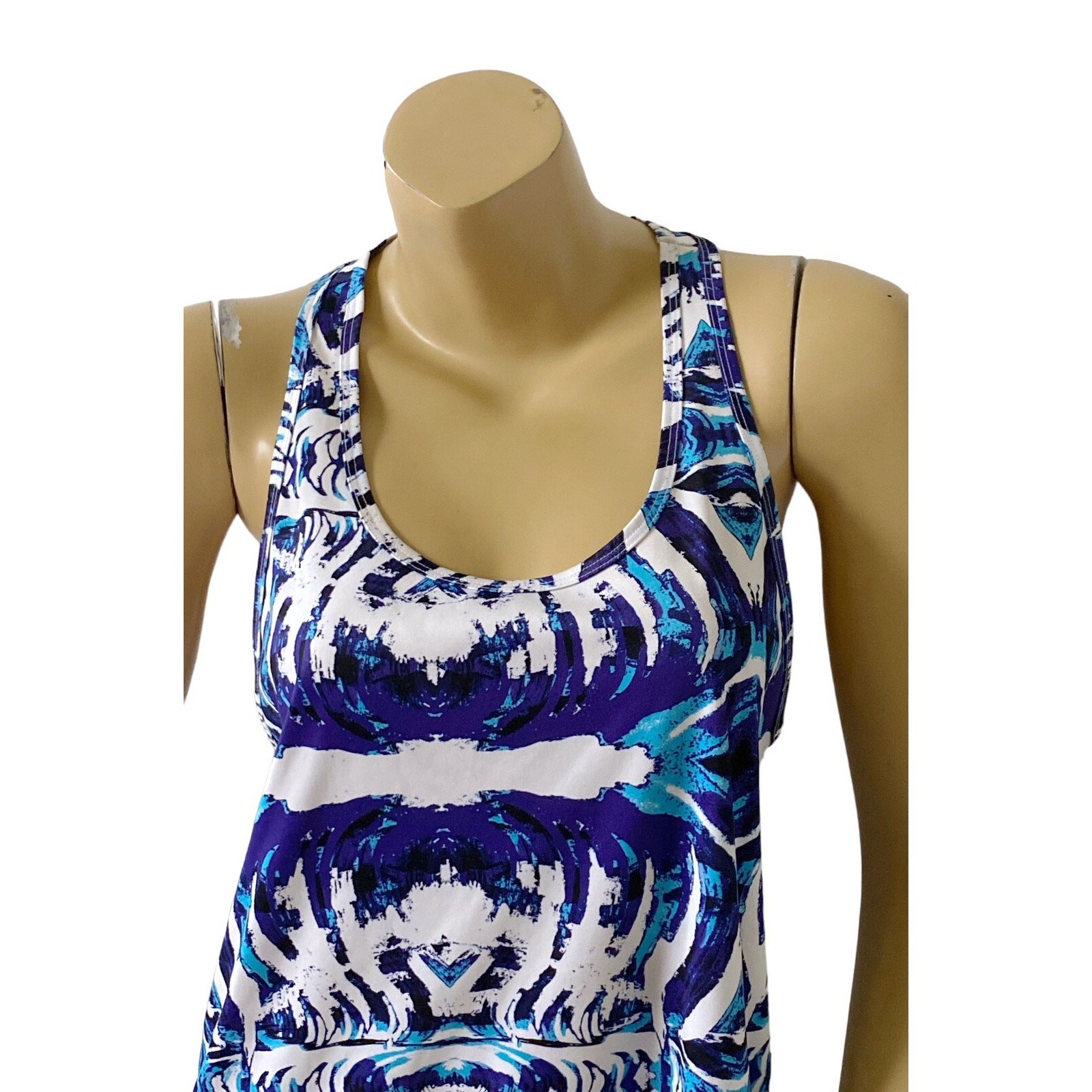 Express Exp Core Medium Blue Print Racerback Athl… - image 5