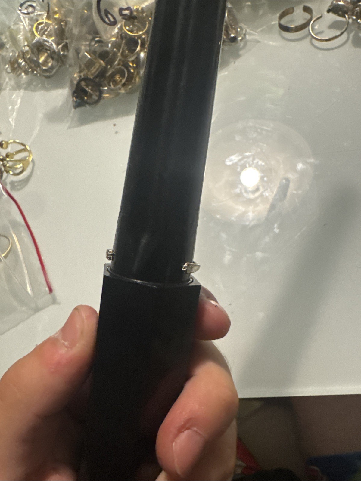 adjustable silver color ring with silver paw print - image 2