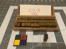 42PCS Letter Stamps Set Wooden Alphabet Rubber Numbers Symbols Craft Kit New USA