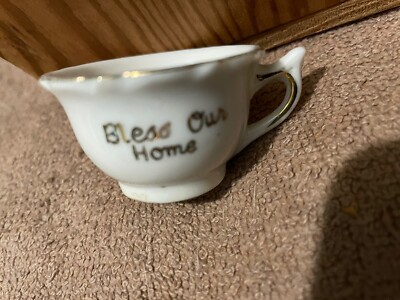 Vintage Ceramic Children s Bless Our Home Teacup