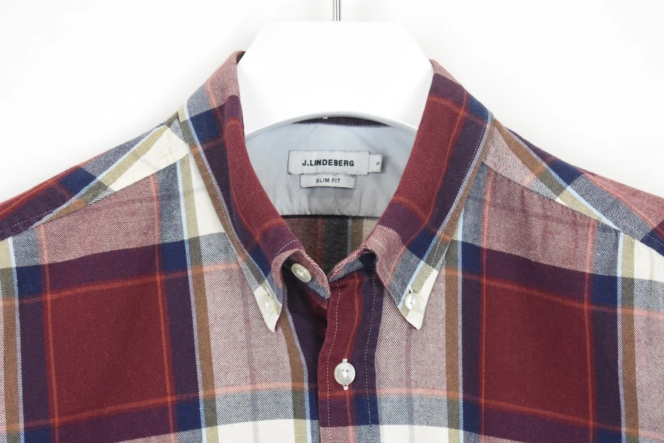 J. LINDEBERG Benny Slim Patterned Flannel Shirt Men's SMALL Button Up Casual - Image 4 of 4
