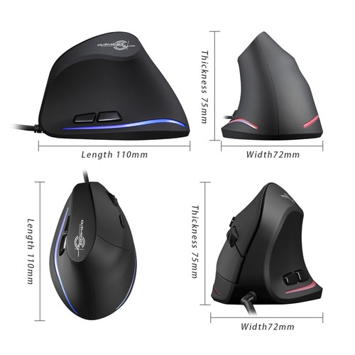 T-20 Verdrahtete Vertikale Maus Ergonomische Wiederaufladbare 4 3200 - Bild 4 von 12