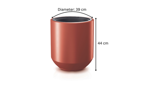 Vaso fioriera rotondo solido stile moderno arredamento in plastica giardino casa 4 colori 46L - Foto 21 di 23
