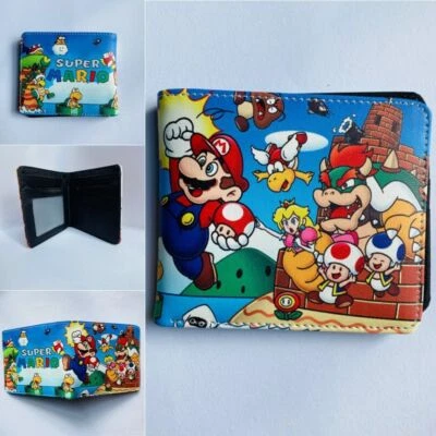 Anime Super Mario Wallet Boys Purse Cartoon billfold Girl Card Holder Pouch Gift
