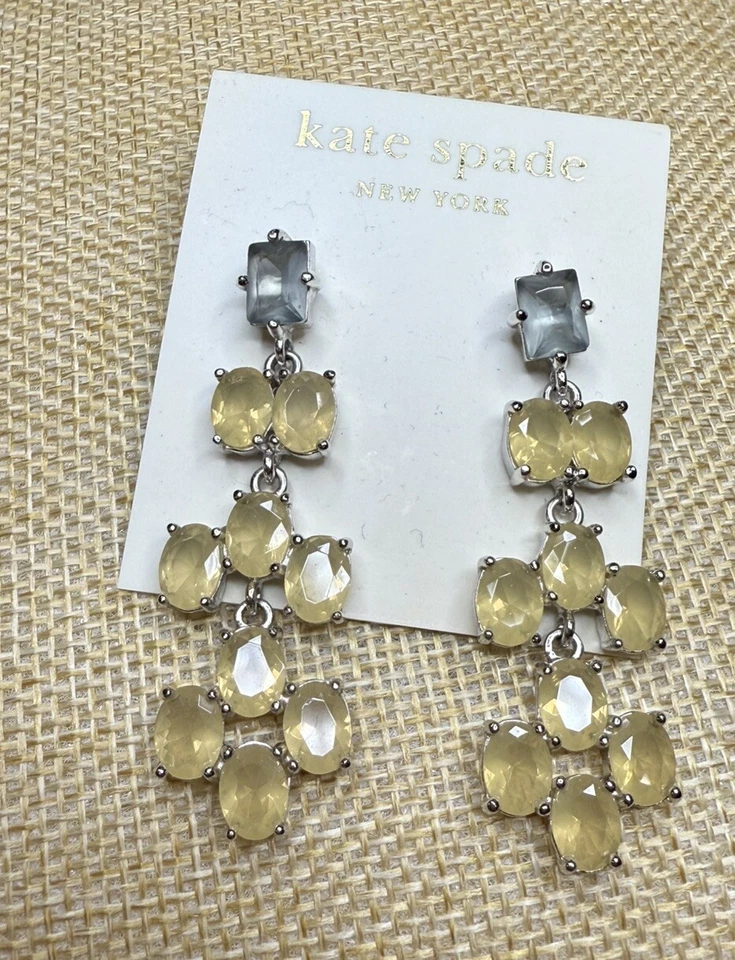 Pendientes araña lágrima kate spade oro 14k rellenos desfile formal declaración Foto 2 de 3