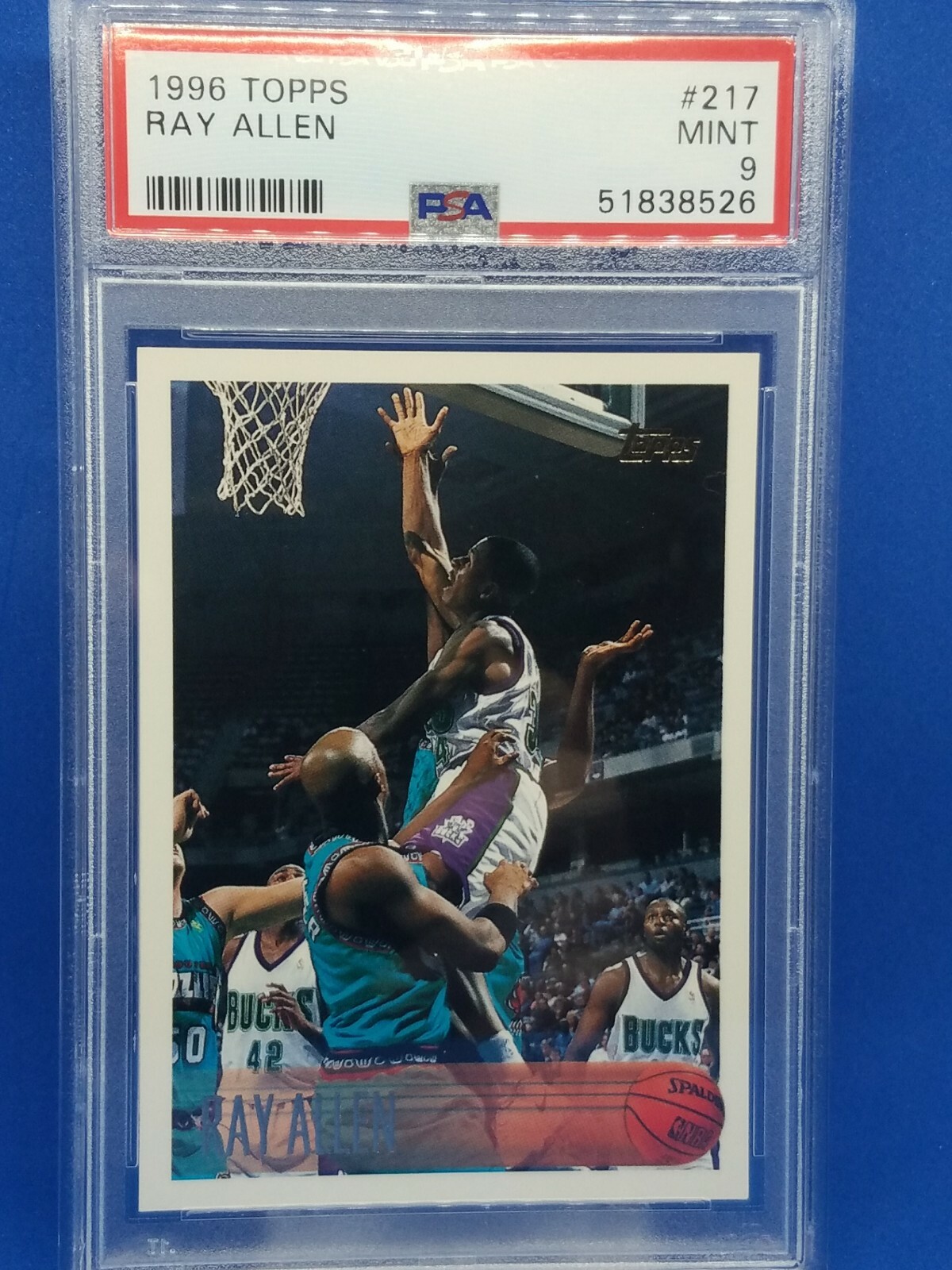 1996-97 Topps #217 RAY ALLEN Rookie RC PSA 9 MINT