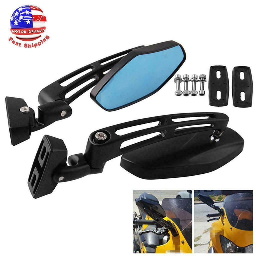 Smoke Blue Motorcycle Rear View Mirrors For Kawasaki 250 500 ZX6