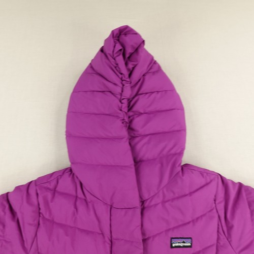 Patagonia Jacket Girls Medium Pink Long Goose Down Quilted Puffer Coat Kids ^ - Picture 2 of 16