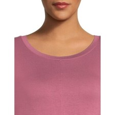 Terra & Sky Women's Plus Size Roll Cuff T-Shirt Dress Size 1X Elegant Mauve --C7