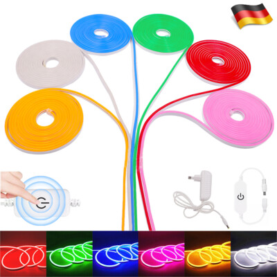12V 2835 Neon LED Strip Streifen Flex Lichtschlauch Band Lichterkette Dimmbar DE
