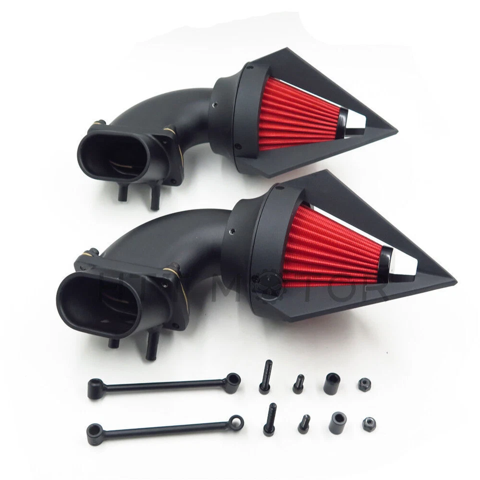 Kit de entrada de filtro vermelho limpador de ar duplo preto entrada para Suzuki Boulevard M109R - Imagem 4 de 4