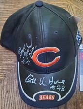 DUAL Autographed Bears Steve McMichael Keith Van Horne NFL Hat Cap Football JSA