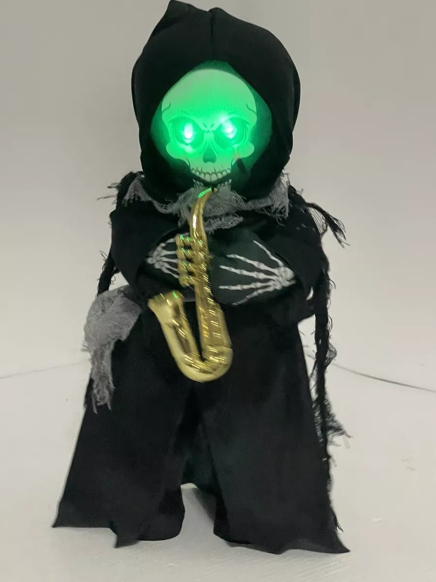 GEMMY HALLOWEEN GRIM REAPER SAXOPHONE WHO CAN IT BE DANCING SINGING ANIMATED