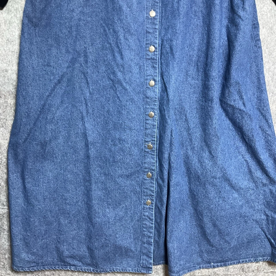 Vintage Coldwater Creek Dress Womens Plus 3X Black Denim Pockets Maxi Prairie * - Image 4 of 4