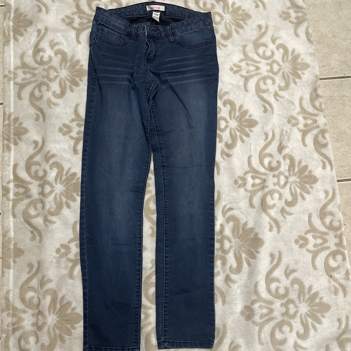 Refuge Blue Skinny Jeans STRETCH Cropped Juniors skin tight