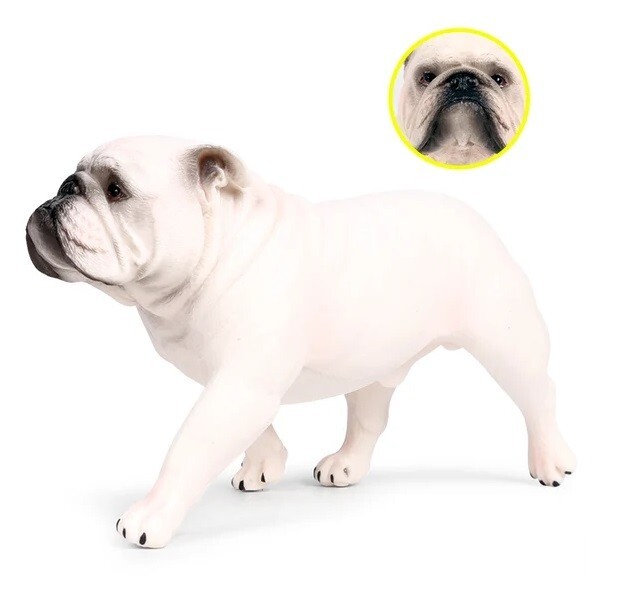 White Bulldog Dog Animal Toy PVC Action Figure Kids Toys Party - Main Image