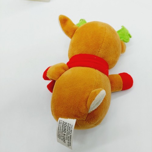 Christmas Reindeer Sound N Light Plush Stuffed Animal Plays Jingle Bells 6" - Picture 3 of 5