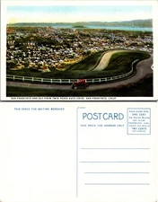 San Francisco and Bay from Twin Peaks Auto Drive California CA Postcard