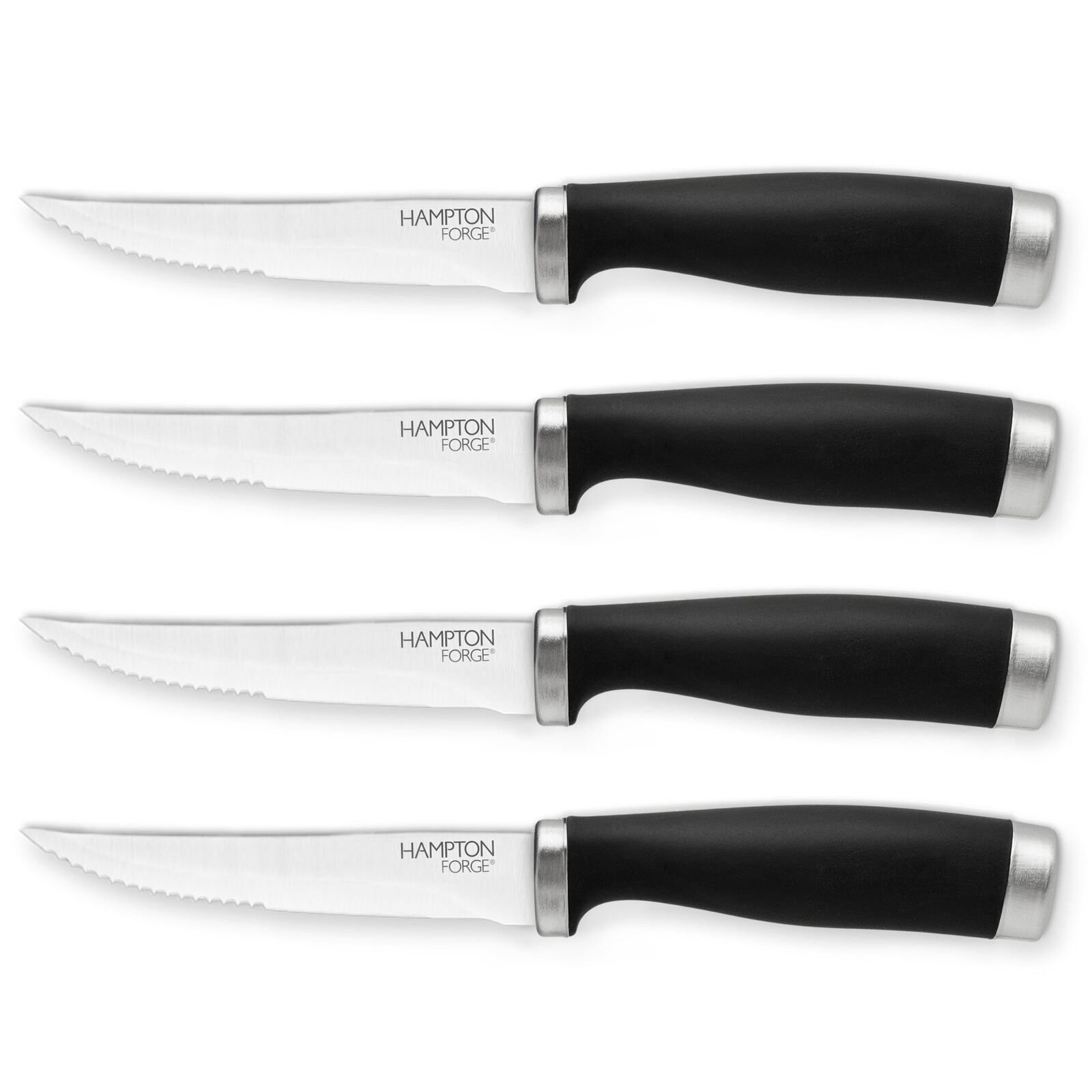 Hampton Forge Epicure–4PieceSteak KnifeSet–Black, Silver