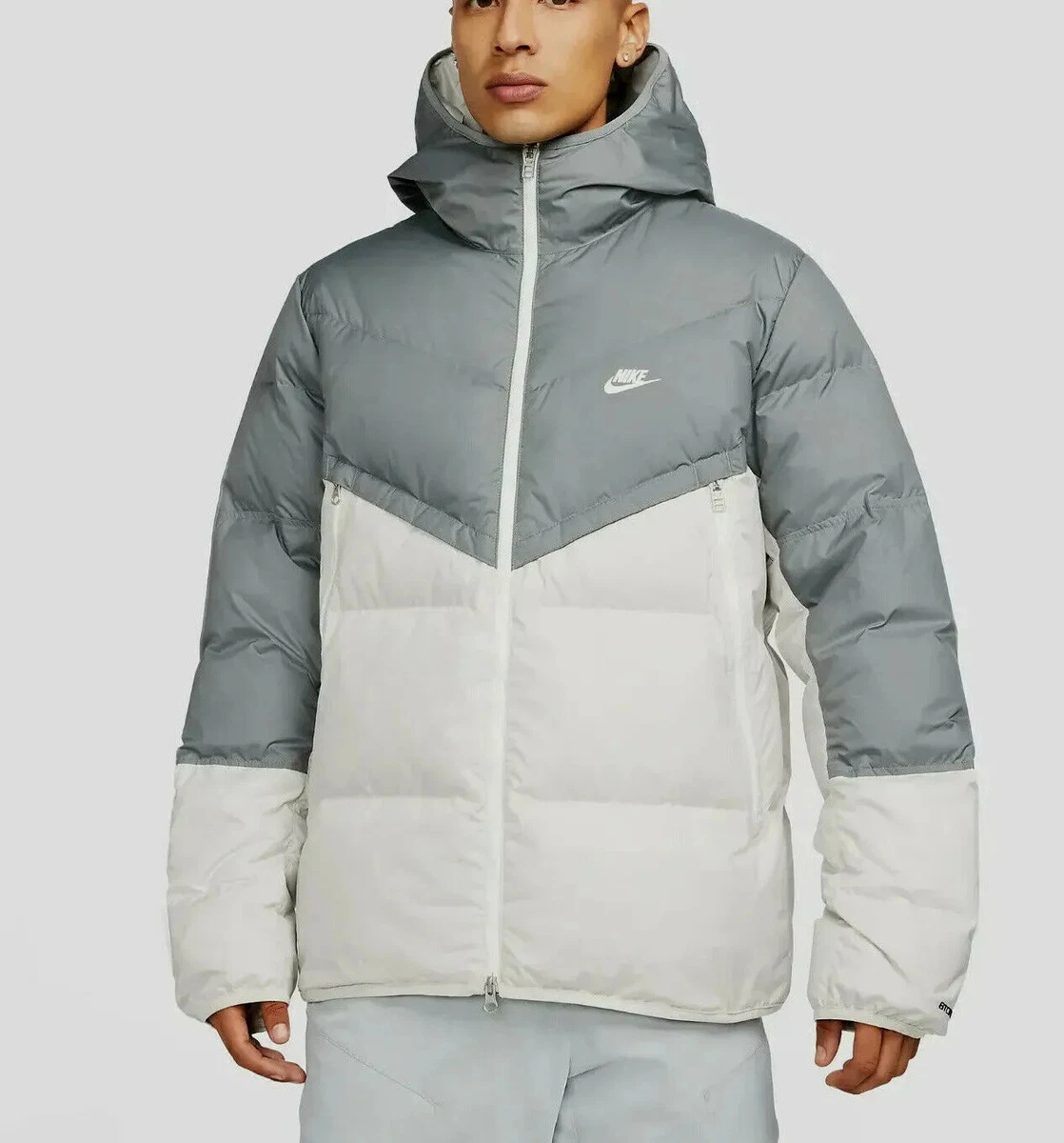 Men's hooded puffer parka cheap nike sportswear windrunner down fill