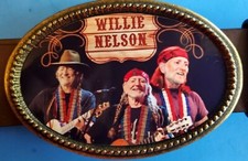 WILLIE NELSON Photo Epoxy PHOTO MUSIC BELT BUCKLE - NEW