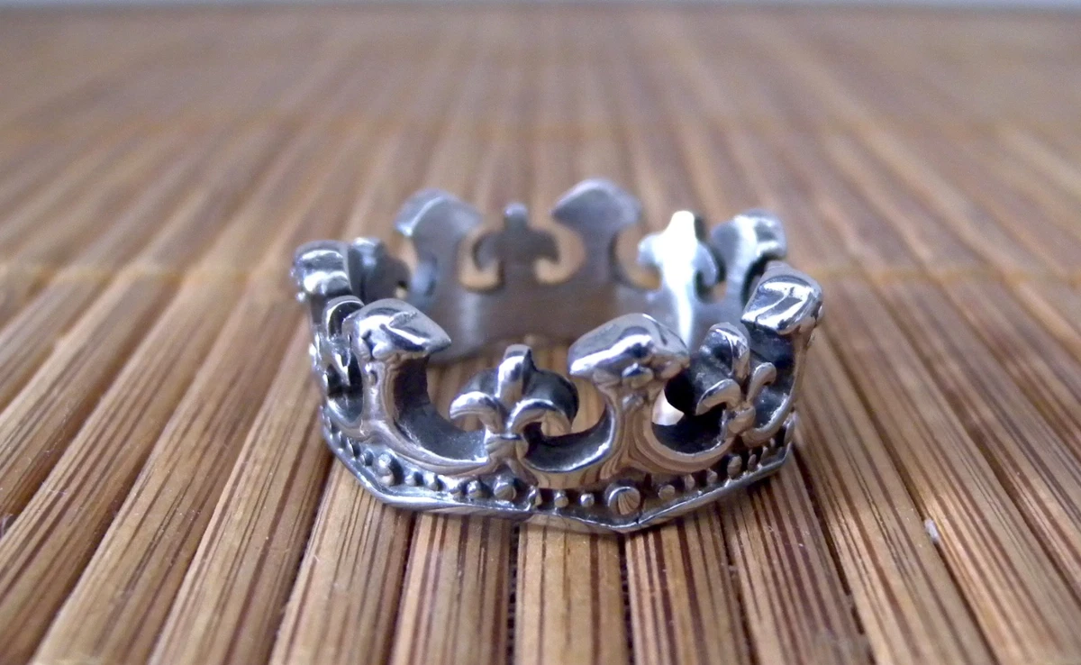 Anello Femminile Stainless Steel Corona King Queen Argentato
