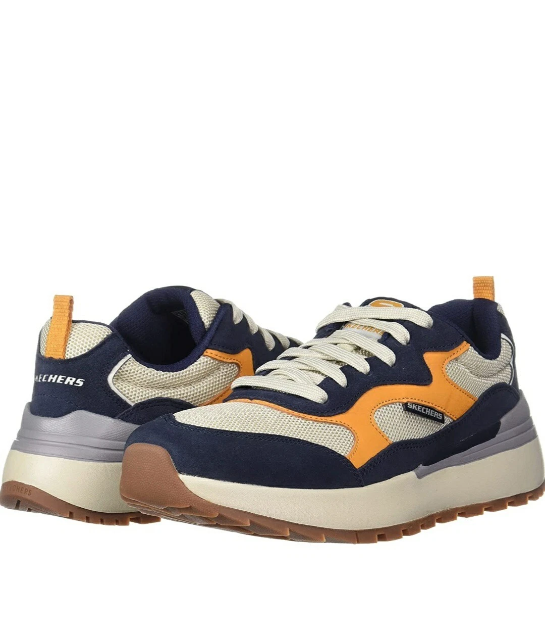 Baskets en cuir Heminger pour hommes Skechers taille 8,5 pour hommes, coupe neuve classique,