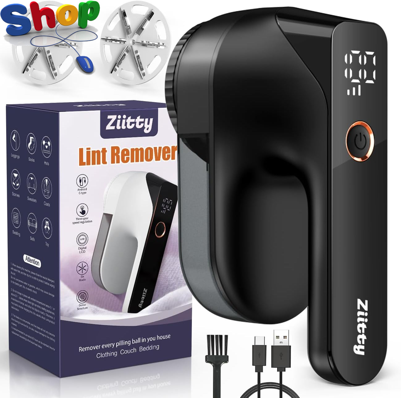 Lint Remover , Rechargeable Fabric Shaver , Bobble Remover for Clothes