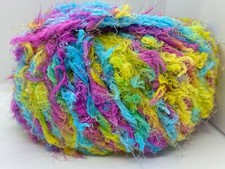 Berlini Bunny Soft Yarn 86 Jasmine 50g 98y Pink Blue  Puffy Long Short Eyelash