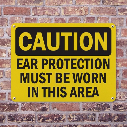 (2er Pack) Gehörschutz muss in diesem Bereich getragen werden OSHA Warnschild Aufkleber Metall - Bild 4 von 23