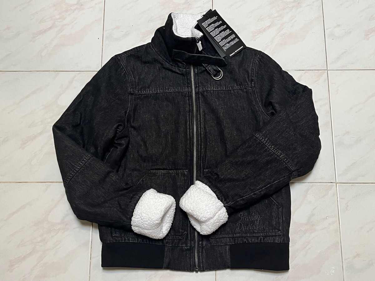 NWT Harley-Davidson Transcendent Sherpa Lined Zip Denim Jacket 