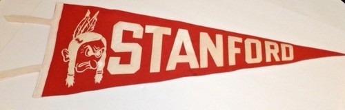 Vintage Stanford University Indians Cardinals Soft Felt Pennant w/ 4 Ties
