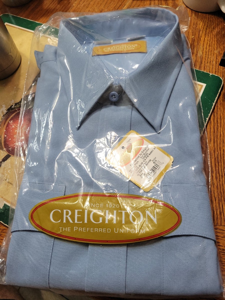 creighton dress shirts New w Tags Creighton Mens Dress Uniform Shirt Short Sleeves XL Sz 16.5 R  Blue